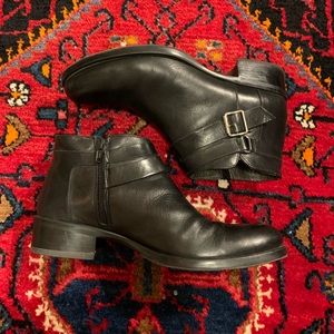 BROWN’S Black Leather Ankle Boots